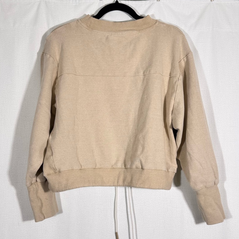 Varley Edith Pique Crewneck Sweater in Beige - Picture 3 of 8